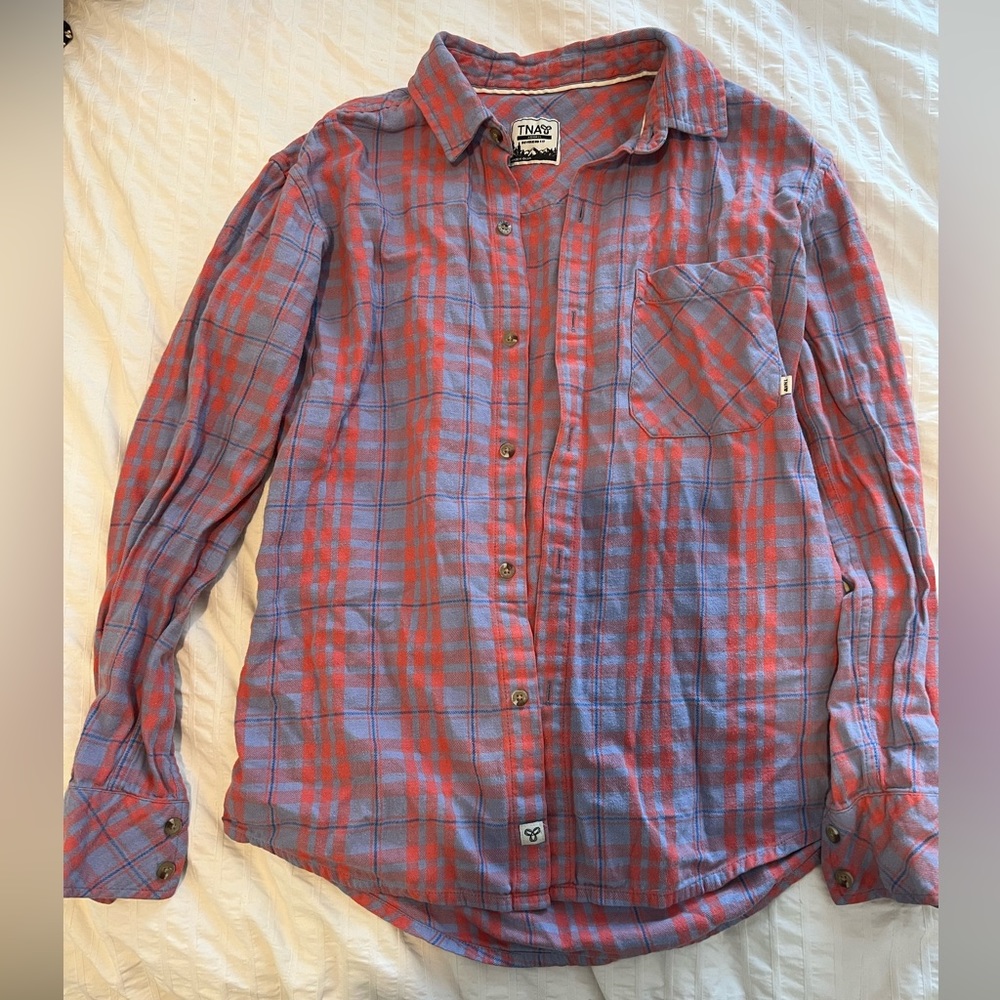 TNA boyfriend fit button up plaid